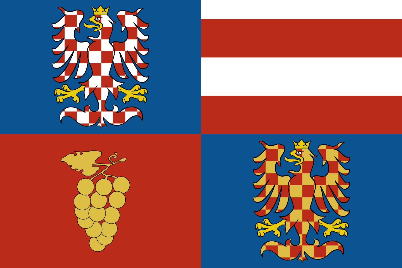 Jihomoravská vlajka | vlajka, prapor, symbol, vlaječka, obrázek | Kraje ČR |  1600x1067 px