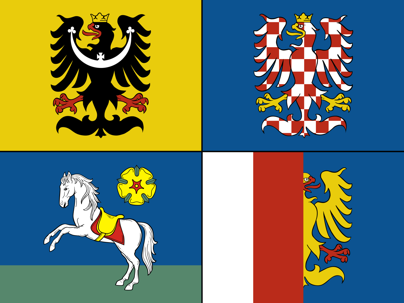Vlajka moravskoslezského kraje | vlajka, prapor, symbol, vlaječka, obrázek | Kraje ČR |  1600x1200 px