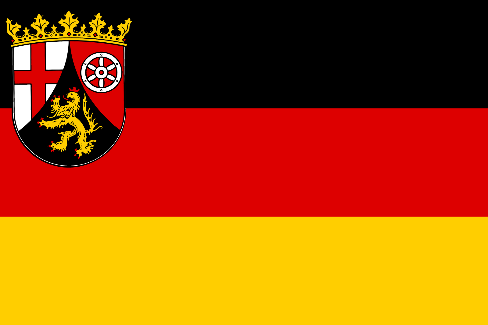 Vlajka Porýní-Falc | vlajka, prapor, symbol, vlaječka, obrázek | Země Německa |  1600x1067 px