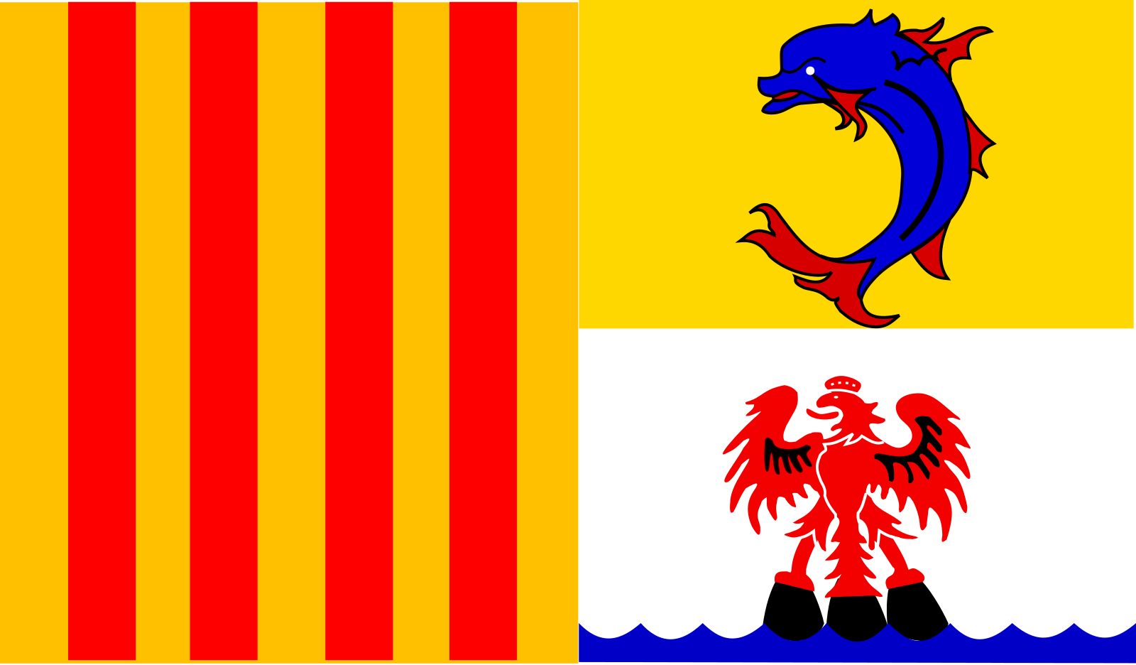 Vlajka Provensálsko-Alpy-Azurového pobřeží | vlajka, prapor, symbol, vlaječka, obrázek | Regiony Francie |  1600x936 px