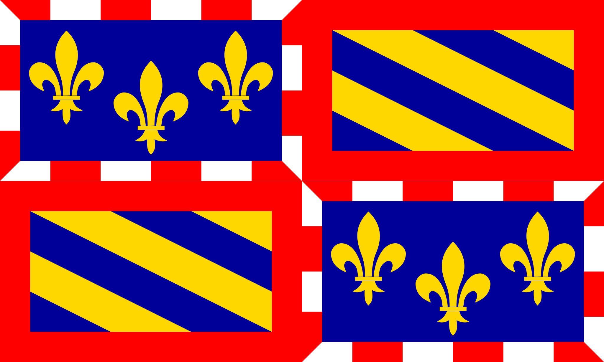 Burgundská vlajka | vlajka, prapor, symbol, vlaječka, obrázek | Regiony Francie |  2048x1229 px