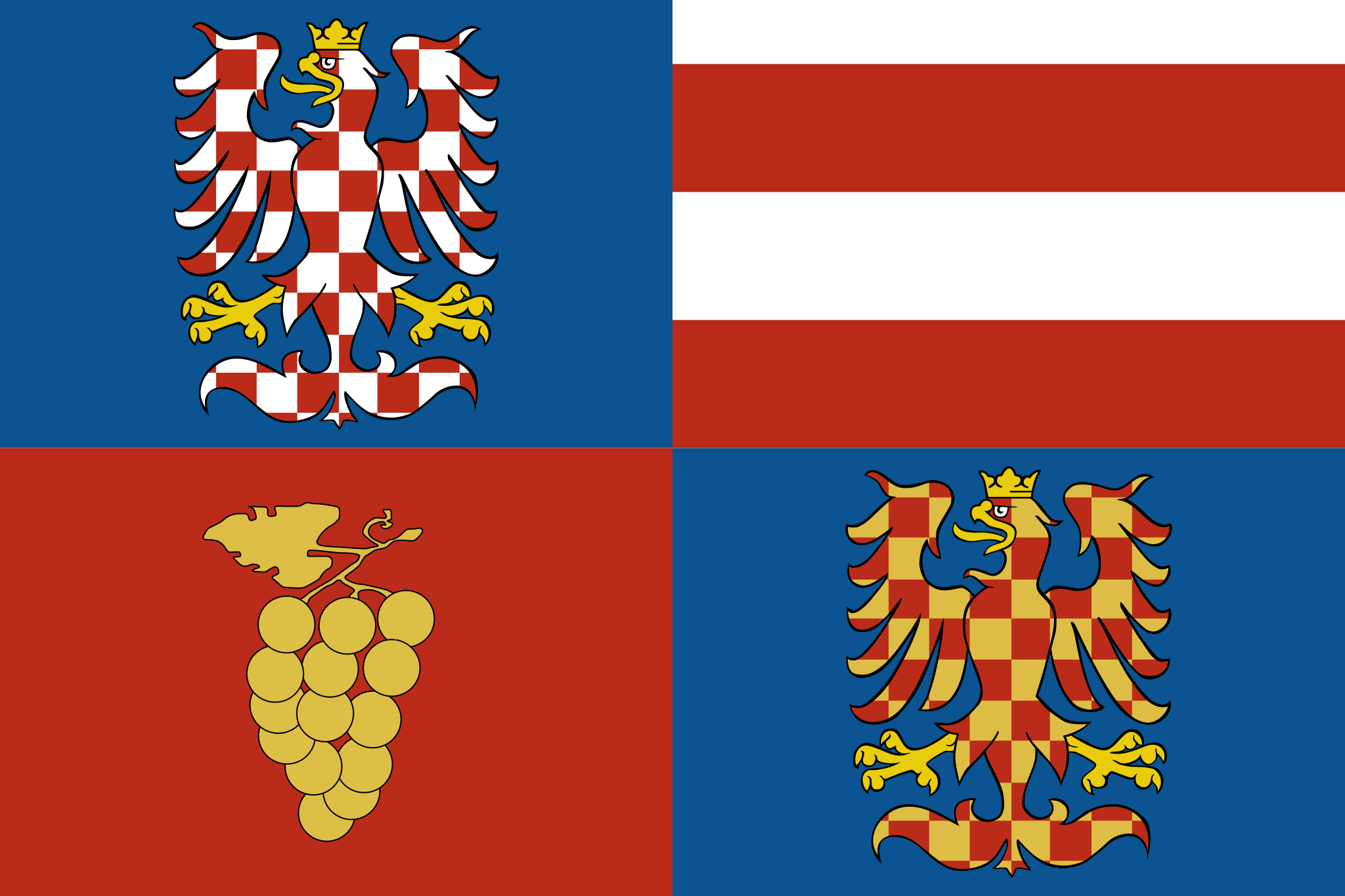 Jihomoravská vlajka | vlajka, prapor, symbol, vlaječka, obrázek | Kraje ČR |  2048x1365 px