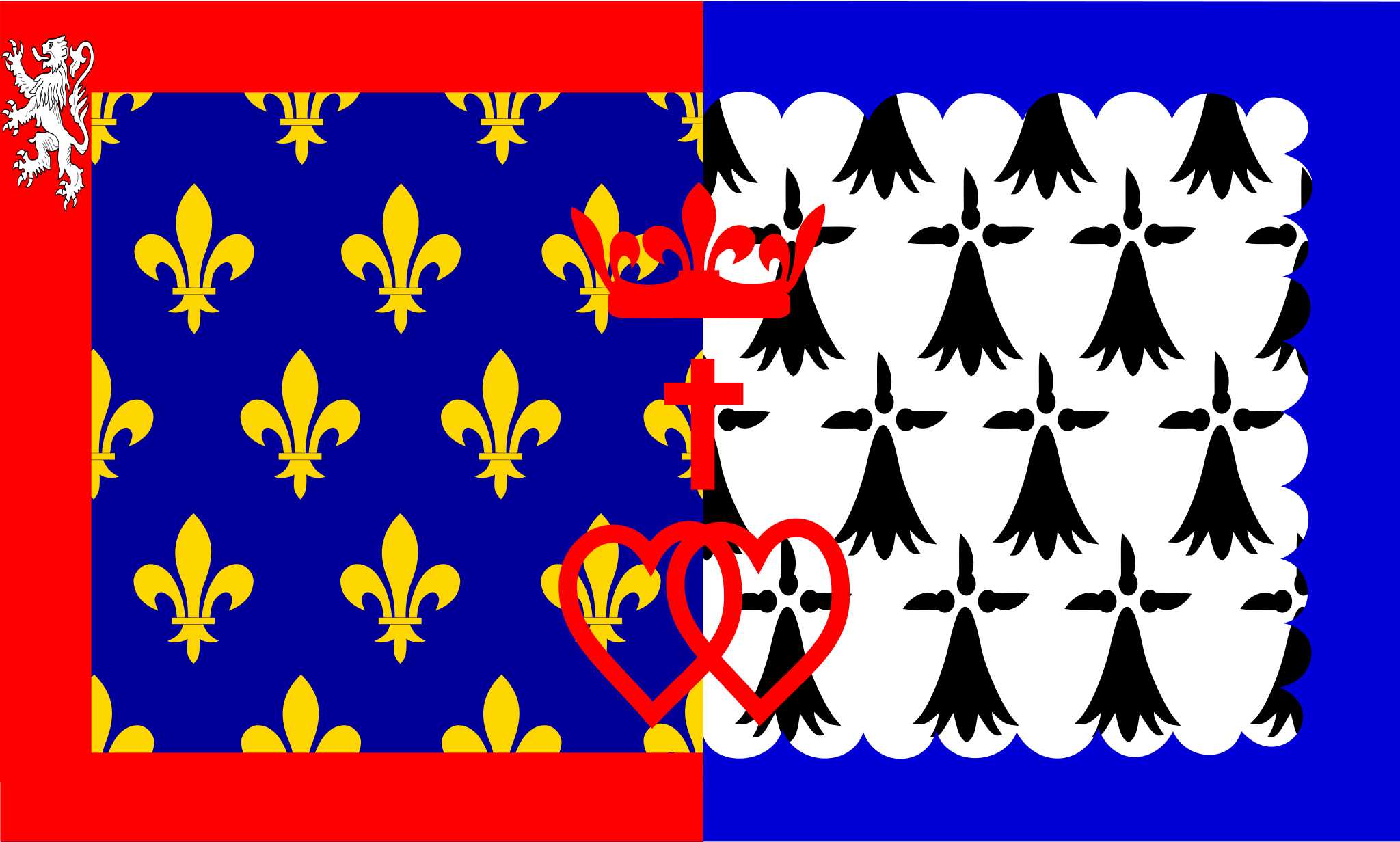 Vlajka Pays de la Loire | vlajka, prapor, symbol, vlaječka, obrázek | Regiony Francie |  2048x1232 px