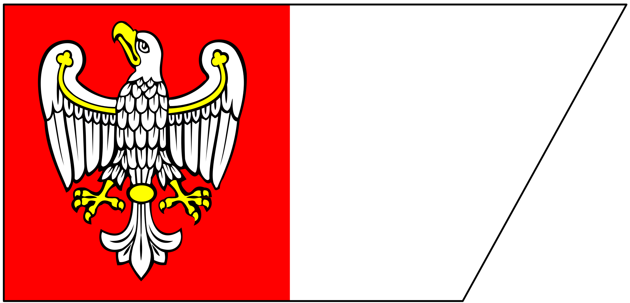 Vlajka velkopolského vojvodství | vlajka, prapor, symbol, vlaječka, obrázek | Polská vojvodství |  2048x986 px