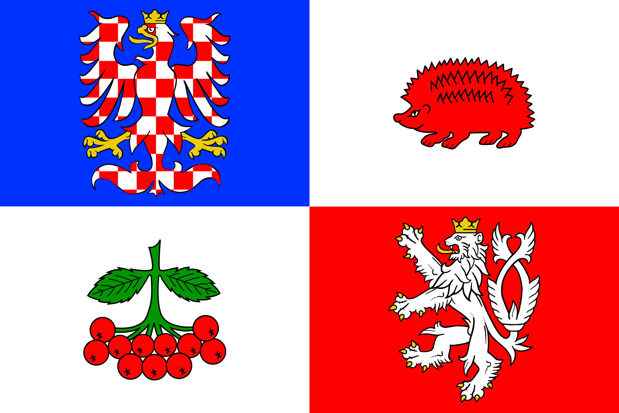 Vlajka kraje Vysočina | vlajka, prapor, symbol, vlaječka, obrázek | Kraje ČR |  2048x1365 px
