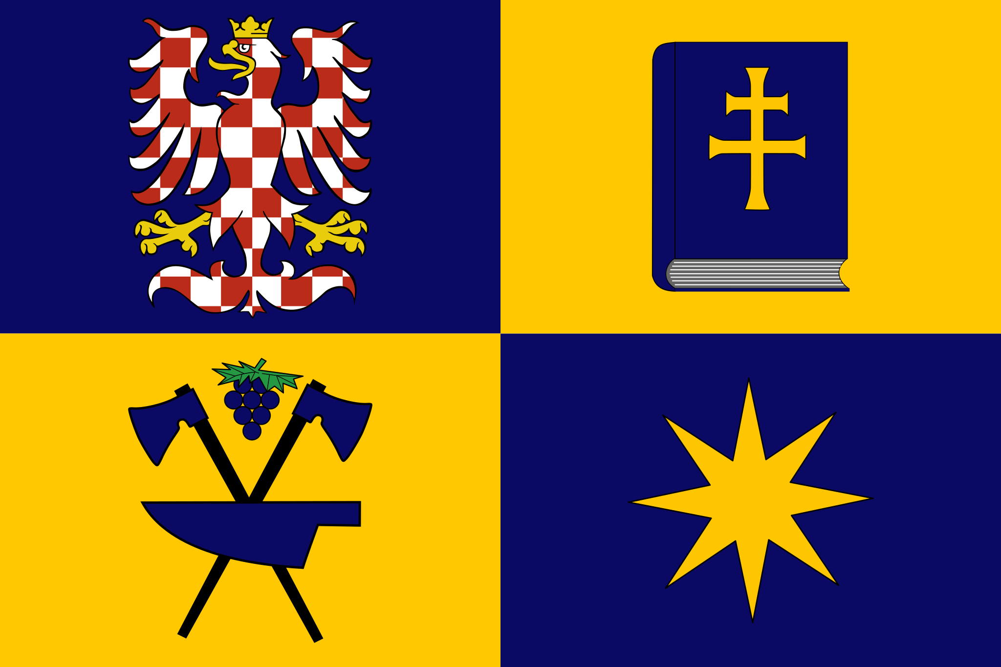 Vlajka Zlínského kraje | vlajka, prapor, symbol, vlaječka, obrázek | Kraje ČR |  2048x1365 px