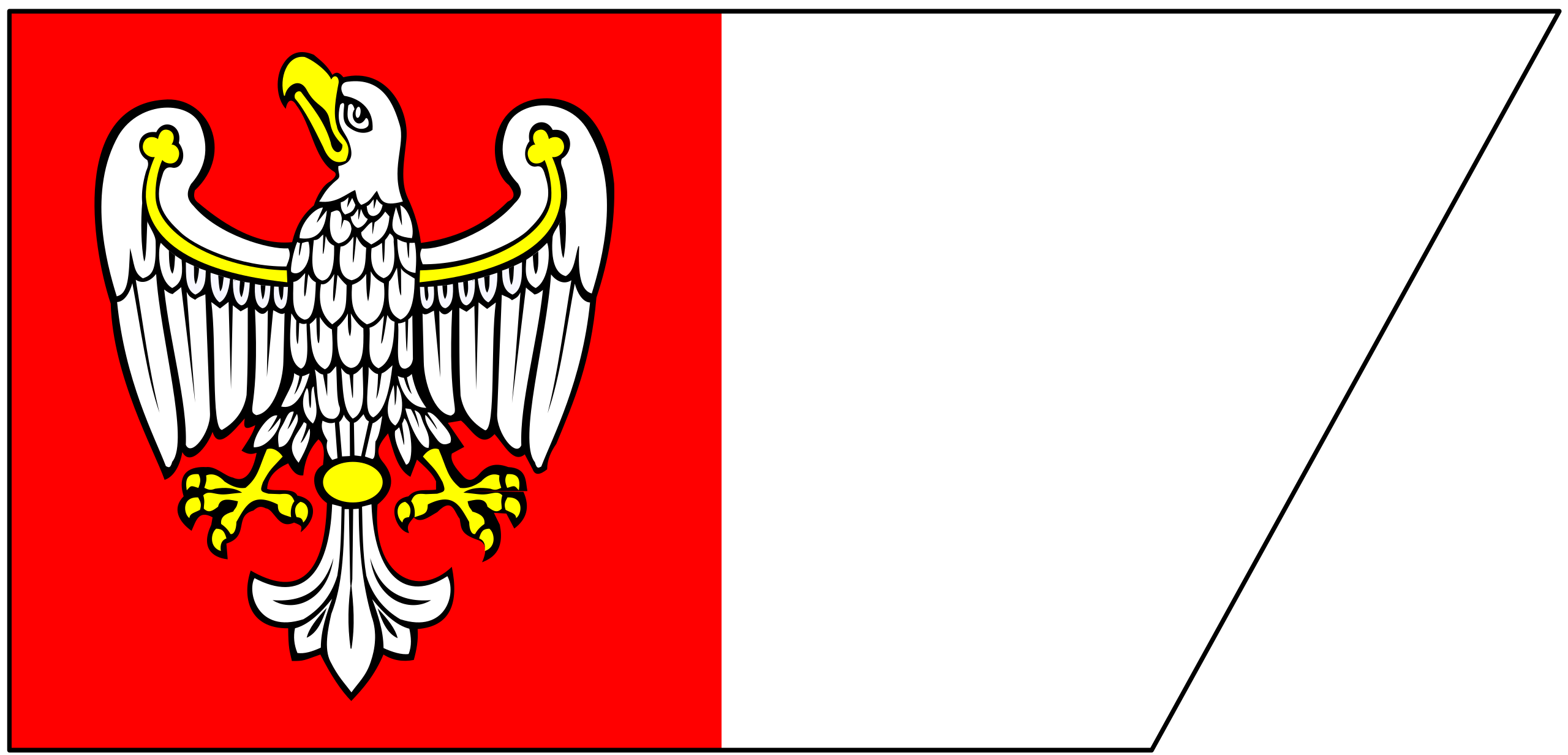 Vlajka velkopolského vojvodství | vlajka, prapor, symbol, vlaječka, obrázek | Polská vojvodství |  2560x1232 px